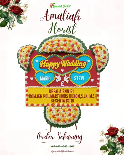 Karangan Papan Bunga Pernikahan di Wowawanggu